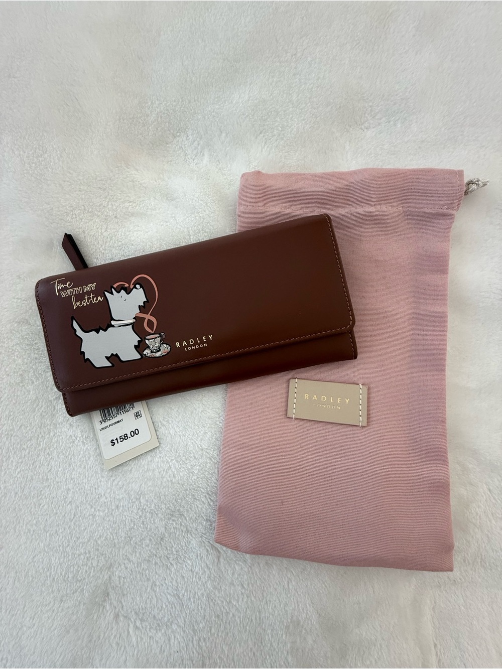 Radley London "Best-Tea" Large Leather Flapover Matinee Wallet - Dark Brown NWT - Picture 6 of 7